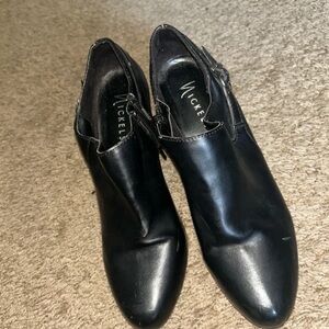 Nickels Black Women's Pointed Slip-On Heeled Pumps